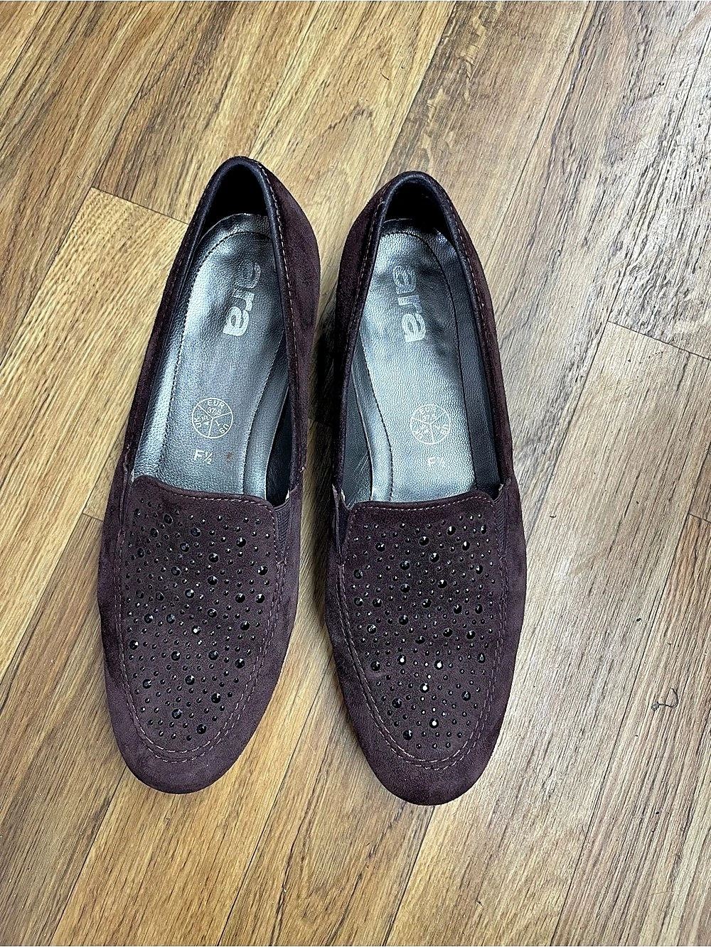 Ara Perforated Loafers in Brown